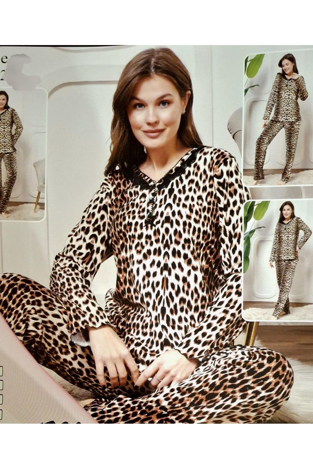 Pamuklu Uzun Kol Kadın Pijama Takımı Mevsimlik