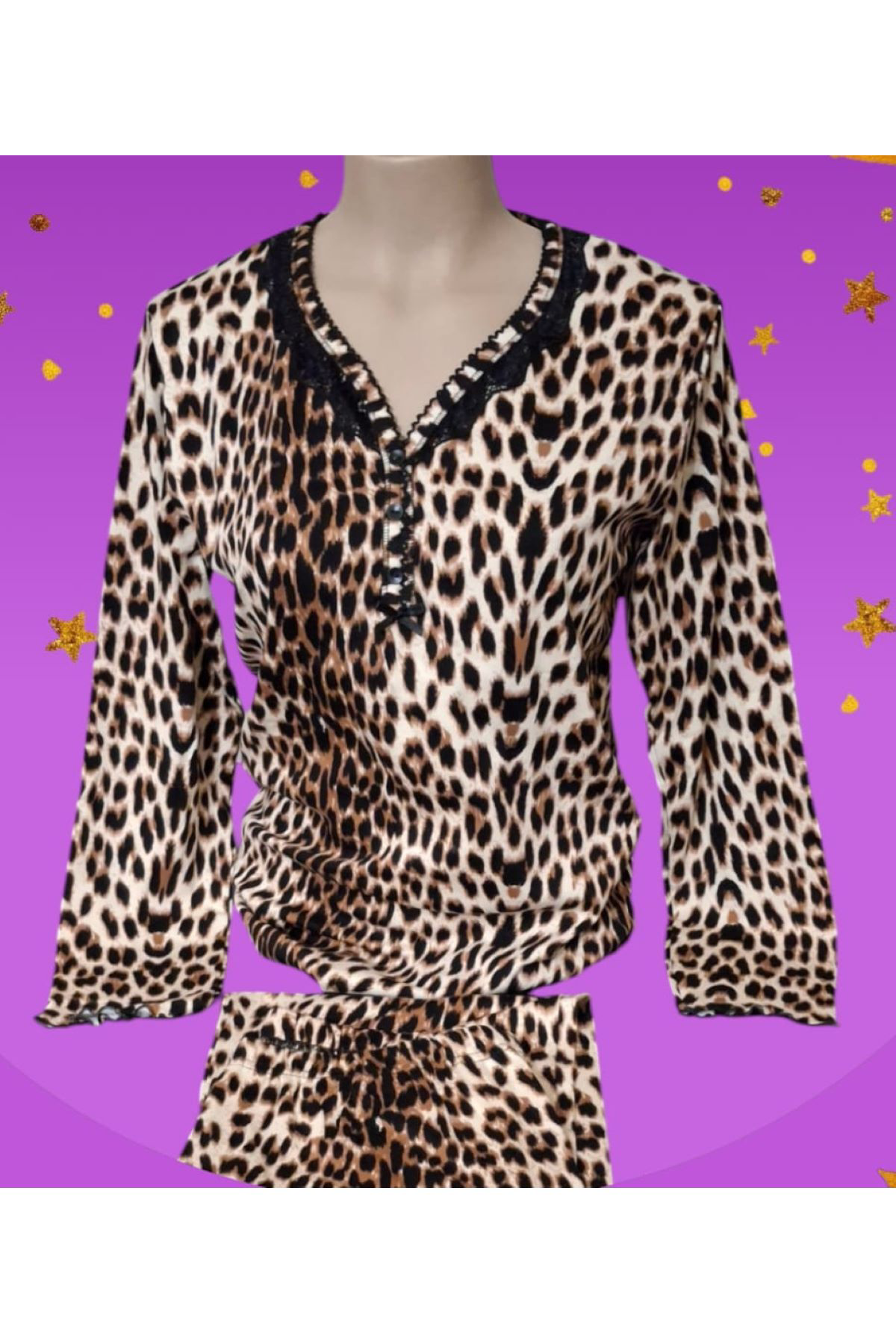 Pamuklu Uzun Kol Kadın Pijama Takımı Mevsimlik