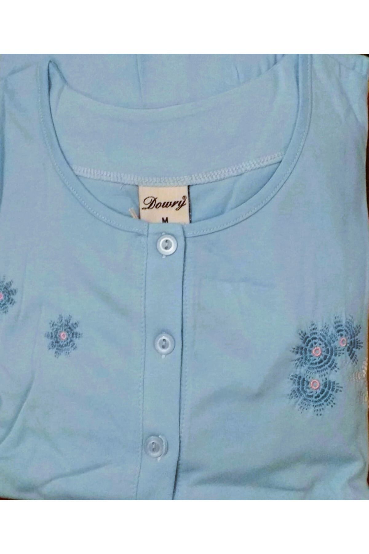 Dowry Pamuklu Uzun Kol Gecelik Anne Geceliği