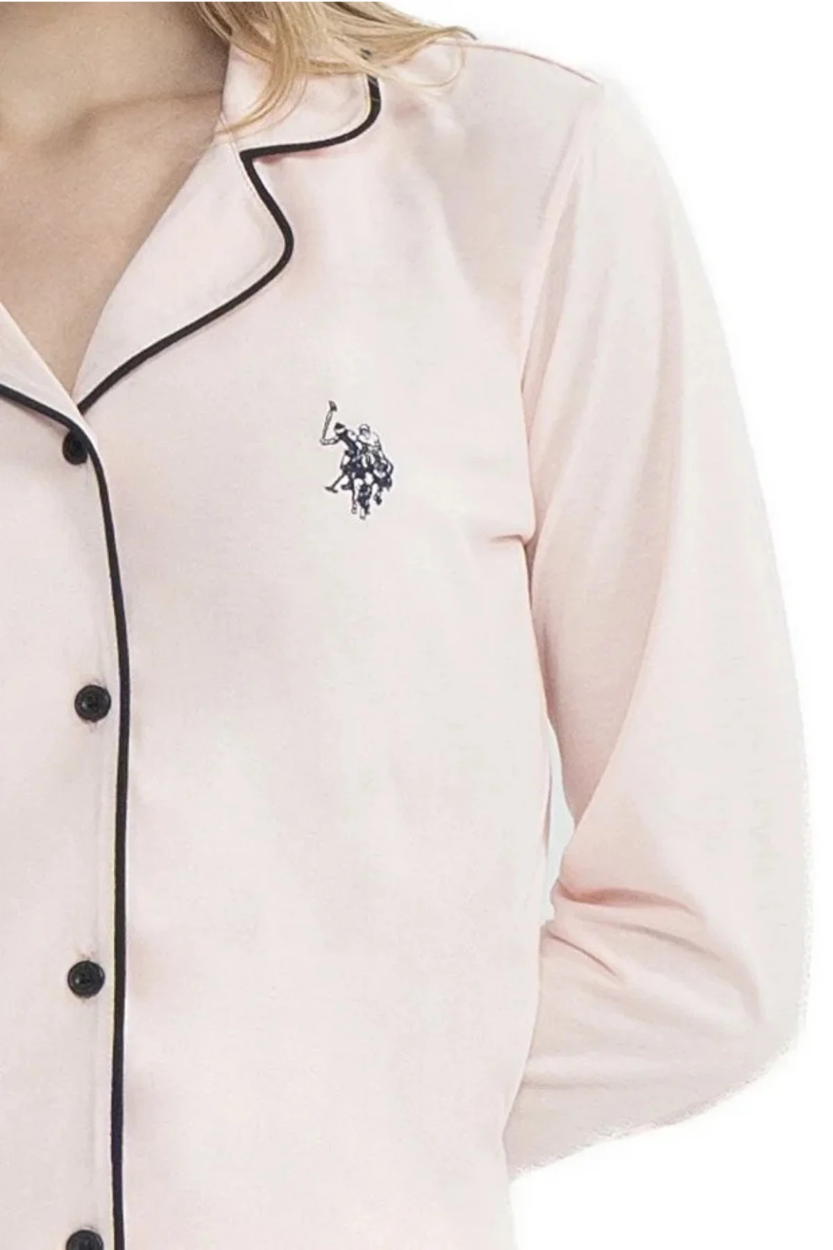 Pamuklu Uzun Kollu Önden Düğmeli Gömlek Kadın Pijama Takımı Basic Pamuklu Uzun Kollu Önden Düğmeli Gömlek Kadın Pijama Takımı Basic