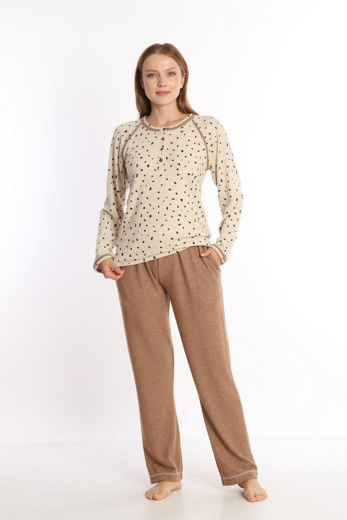 Pamuklu Yumoş Cepli Kadın Pijama Takımı