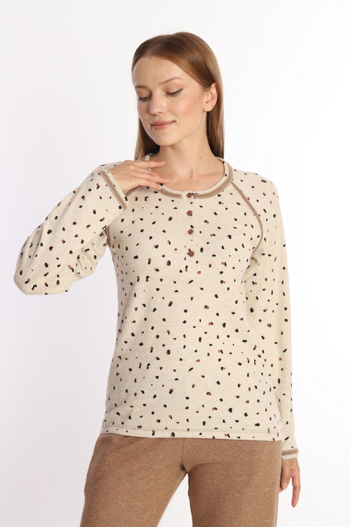 Pamuklu Yumoş Cepli Kadın Pijama Takımı