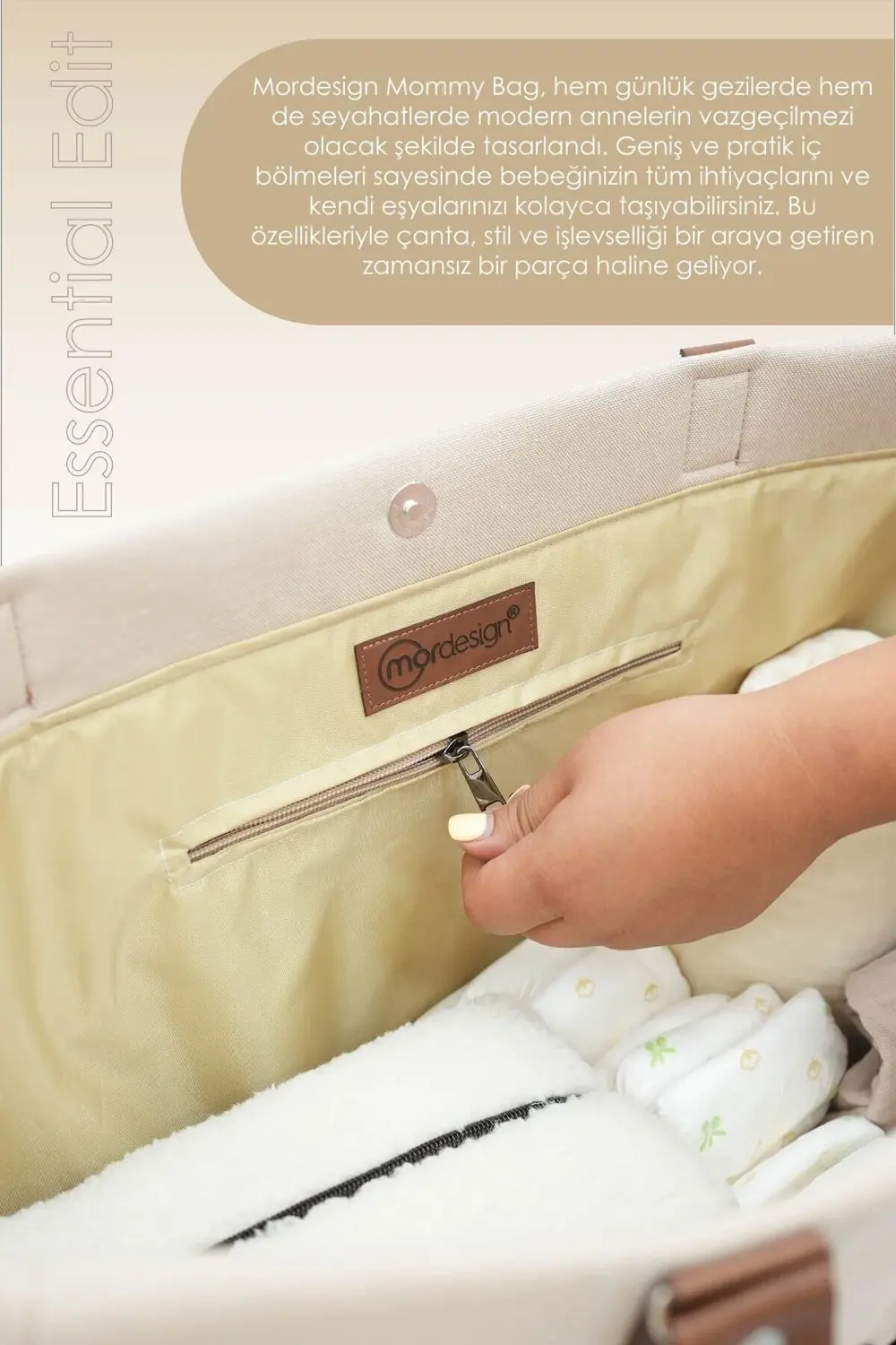 Panama Bag,Anne Bebek Bakım Çantası,Mommy Bag,Cüzdan Hediyeli, XL