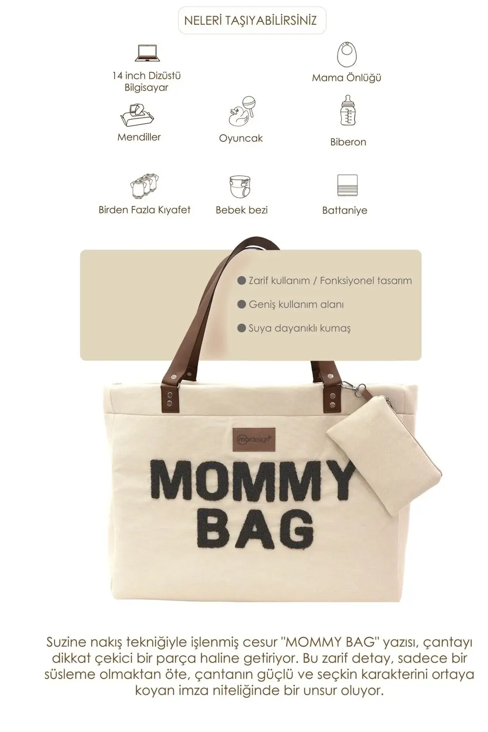 Panama Bag,Anne Bebek Bakım Çantası,Mommy Bag,Cüzdan Hediyeli, XL
