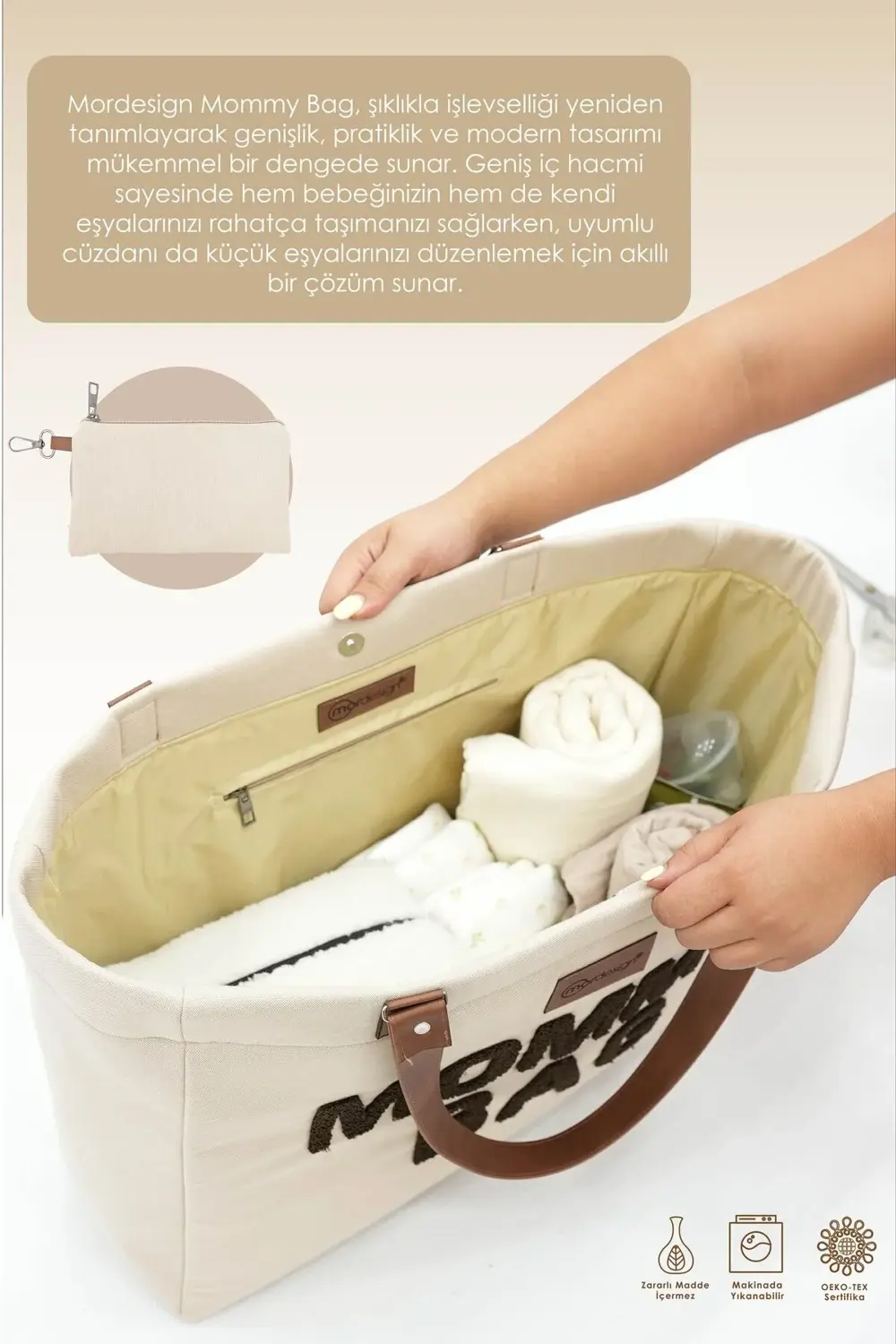 Panama Bag,Anne Bebek Bakım Çantası,Mommy Bag,Cüzdan Hediyeli, XL