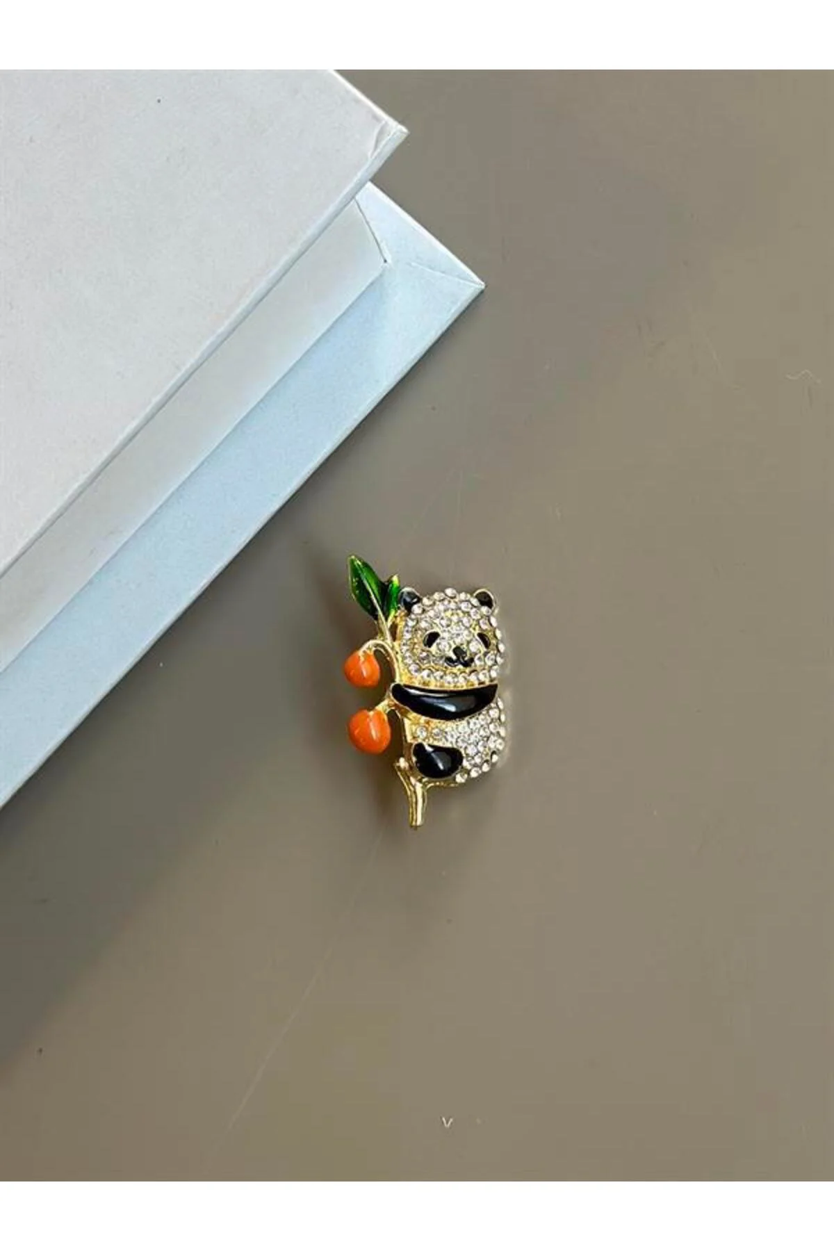 Panda Broş - Beyaz