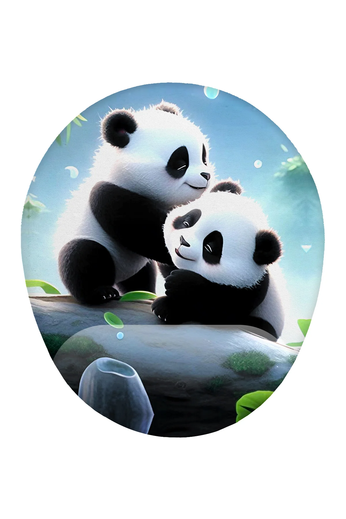 Panda Desenli Bilek Destekli Mouse Pad Ergonomik Kaymaz Taban Mou