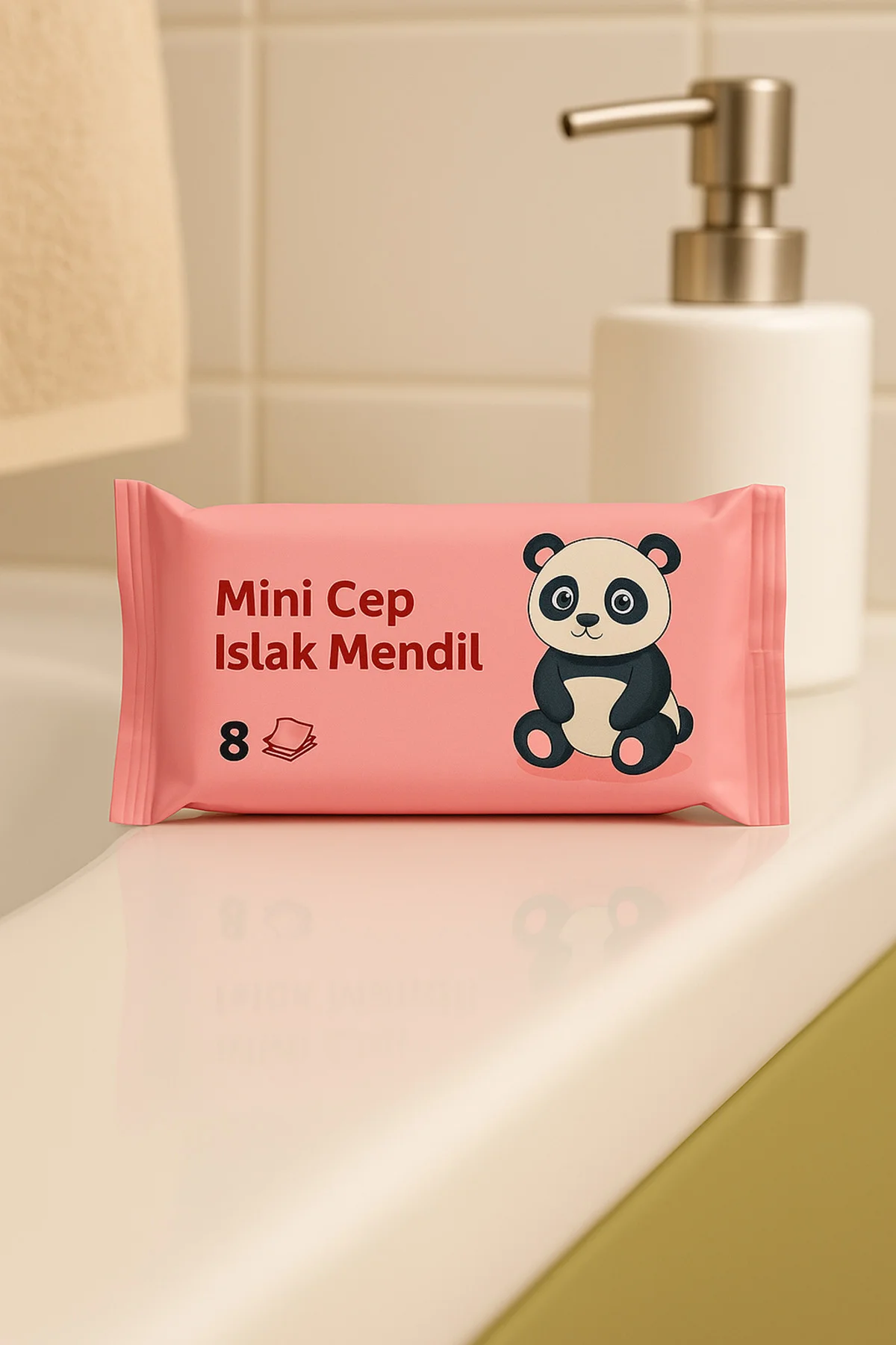 Panda Desenli Mini Islak Mendil 8 Adet • 8'li Cep Boy • Çocuklar İçin 🐼✨ Panda Desenli Mini Islak Mendil 8 Adet • 8'li Cep Boy • Çocuklar İçin 🐼✨