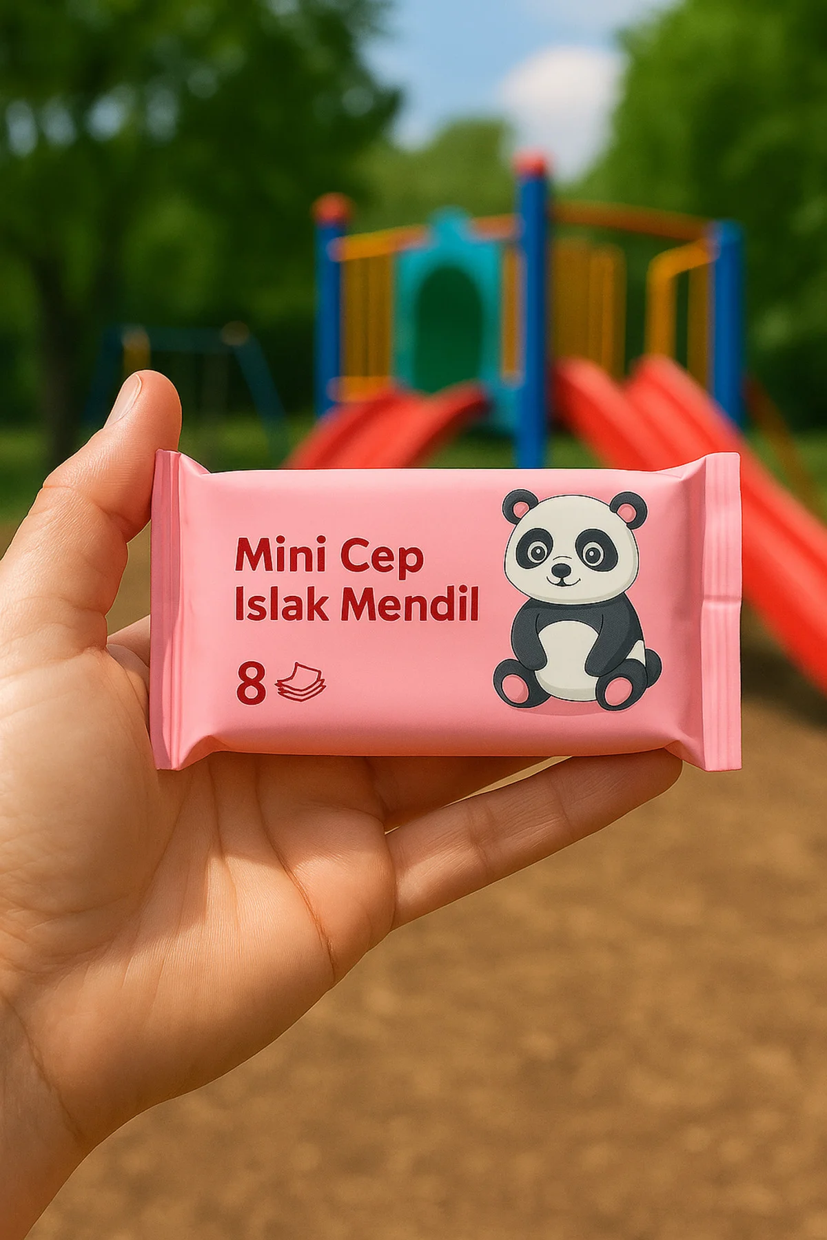 Panda Desenli Mini Islak Mendil 4 Adet • 8'li Cep Boy • Çocuklar İçin 🐼✨ Panda Desenli Mini Islak Mendil 4 Adet • 8'li Cep Boy • Çocuklar İçin 🐼✨
