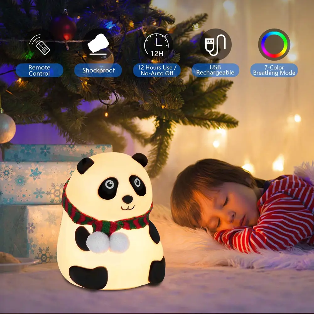 Panda Gece Lambası Çocuklar için Gece Işıkları Dokunmatik Sensörl Panda Gece Lambası Çocuklar için Gece Işıkları Dokunmatik Sensörl