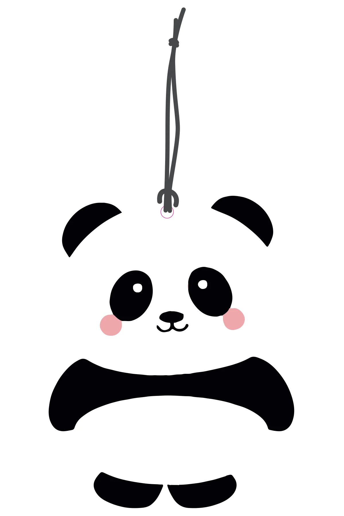 Panda Görselli Dekoratif Oto Kokusu ve Aksesuar Seti