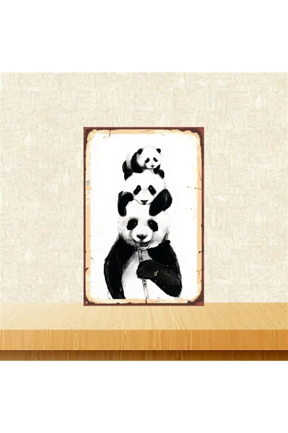 Panda Tasarımlı 20-30 Cm Retro Ahşap Tablo Tkfx4627 Panda Tasarımlı 20-30 Cm Retro Ahşap Tablo Tkfx4627