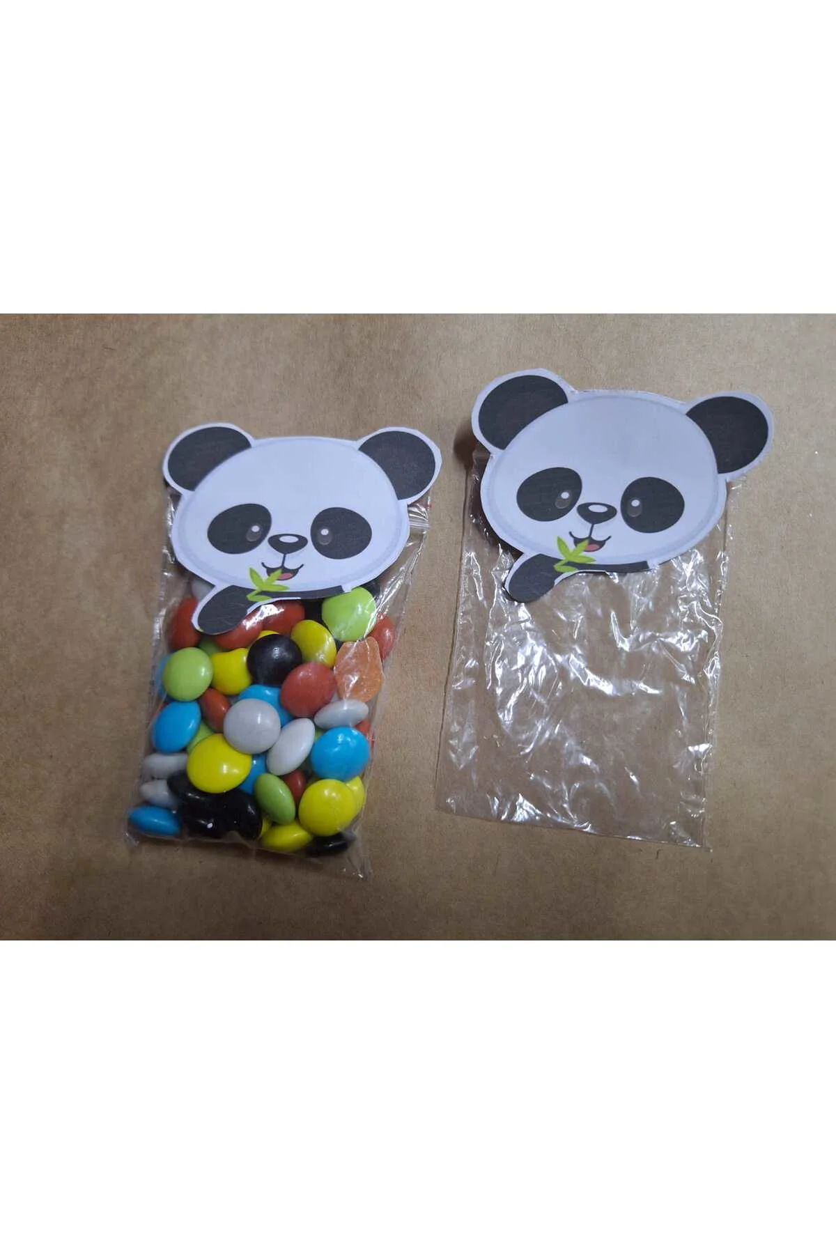 PANDA TEMALI DOĞUM GÜNÜ, DİŞ, BEBEK İÇİN ŞEFFAF KİLİTLİ HEDİYELİK