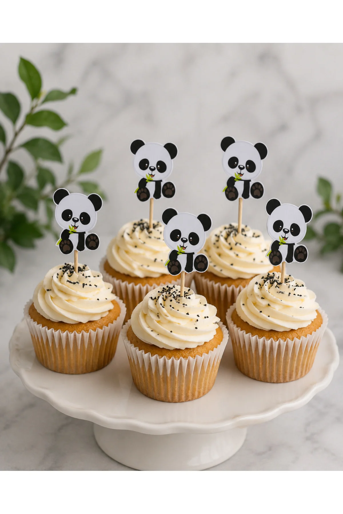 Panda Temalı Doğum Günü Kürdanı, Pasta Süsü 15 Li