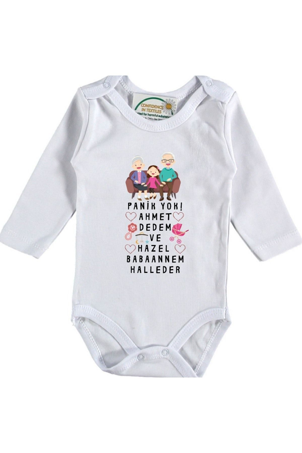 Panik Yok Dedem Ve Babaannem Halleder Yazılı Kişiye özel Kız Bebe