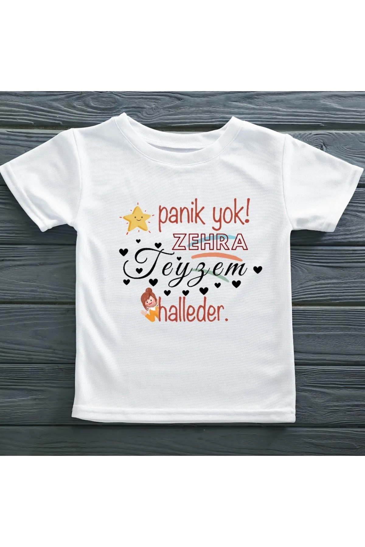 Panik Yok halam-teyzem Halleder  Yazılı Çocuk Tişörtü