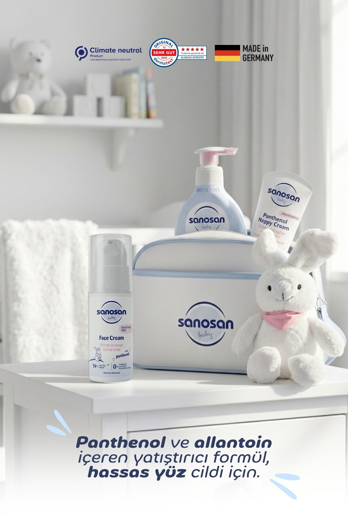 Panthenol Yüz Kremi 50 ml – Parfümsüz, Panthenol ve Allantoinli Hassas Cilt Bakım Kremi