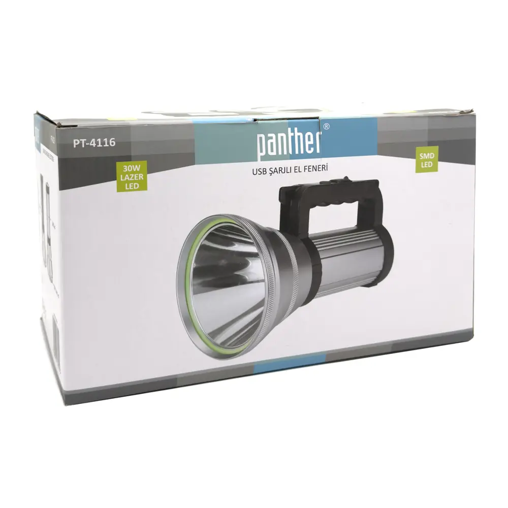 Panther Pt-4116 Usb Şarjlı El Feneri | 5000 Lumen Lazer Led