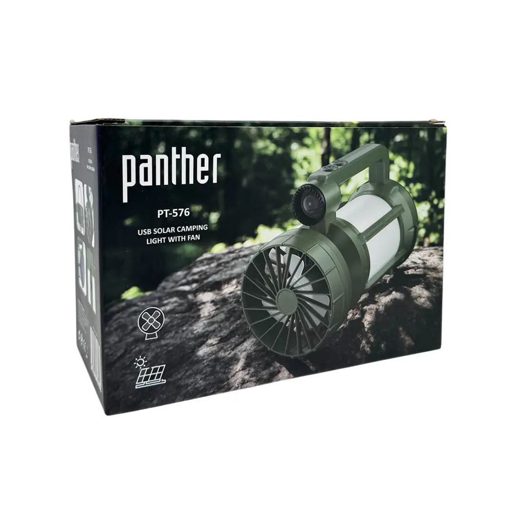 PANTHER PT-576 ŞARJLI SOLAR FANLI KAMP LAMBASI