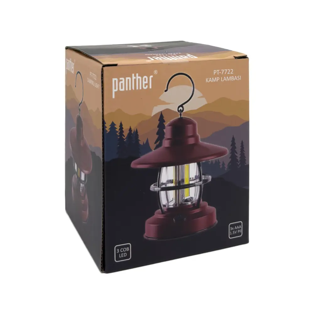Panther Pt-7722 Kamp Lambası | 360° Cob Led Aydınlatma