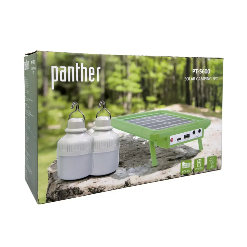 PANTHER PT-S600 ŞARJLI SOLAR KAMP SETİ