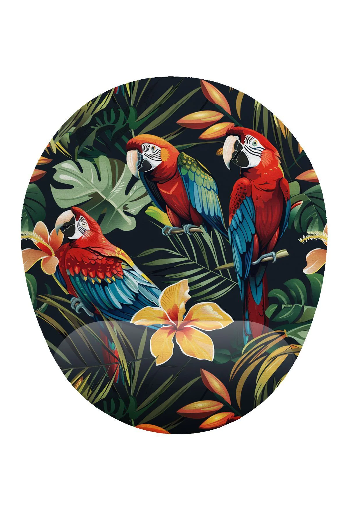 Papağan Desenli Bilek Destekli Mouse Pad Ergonomik Kaymaz Taban M