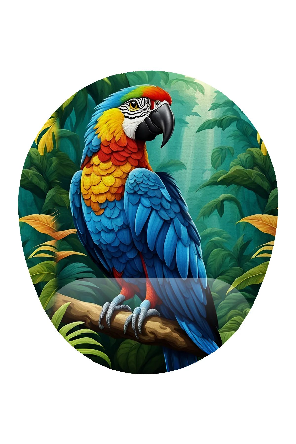 Papağan Desenli Bilek Destekli Mouse Pad Ergonomik Kaymaz Taban M