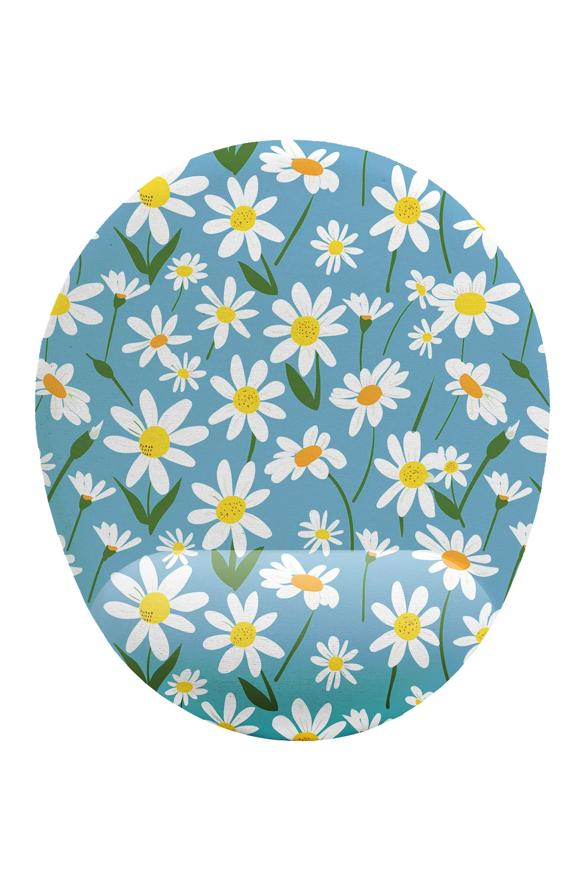 Papatya Desenli Bilek Destekli Mouse Pad Ergonomik Kaymaz Taban M