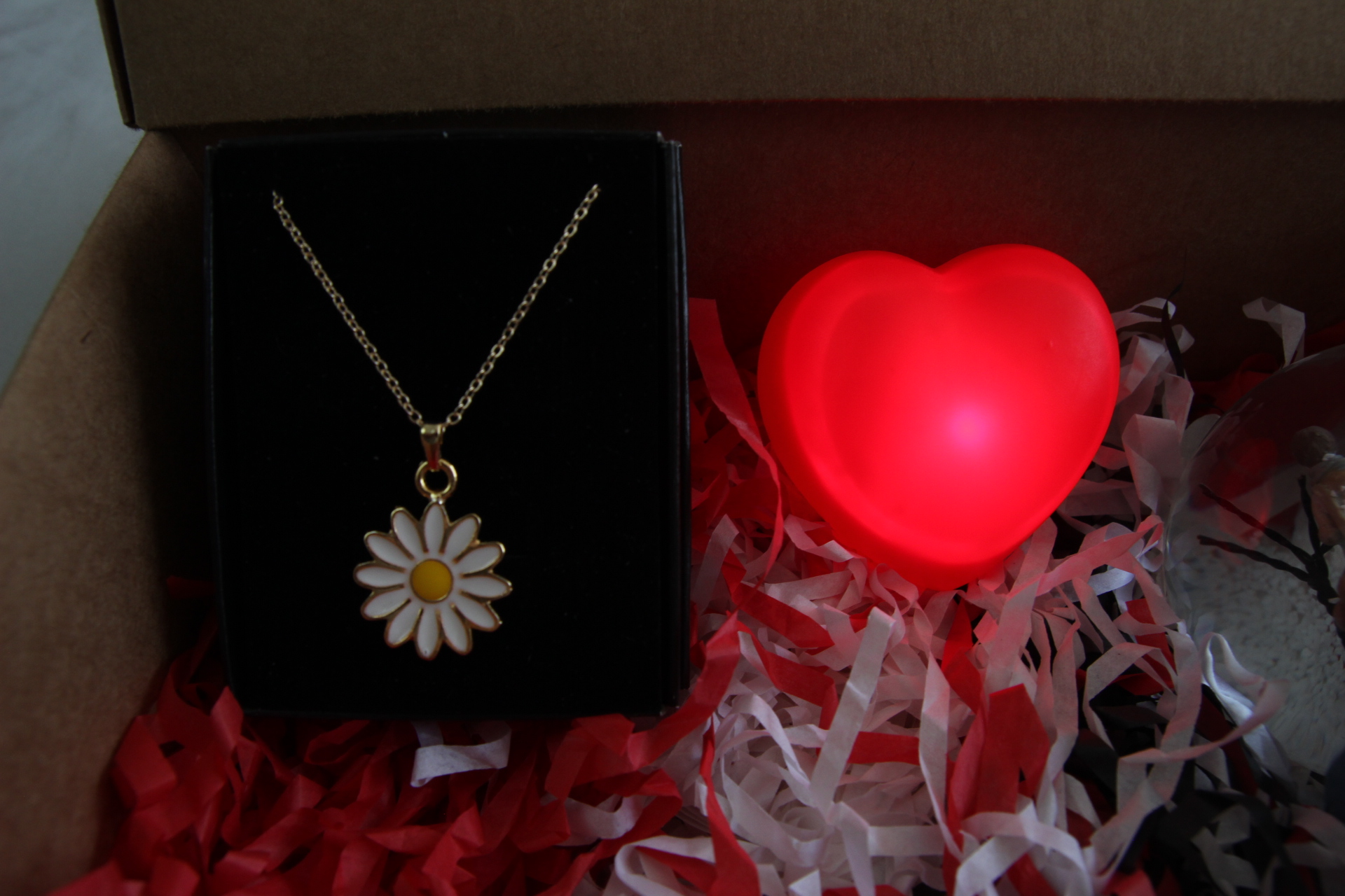 Home Papatya Kolye Aşıklar Temalı Kar Küresi Ve İşıklı Kalp Romantik Hediye Seti