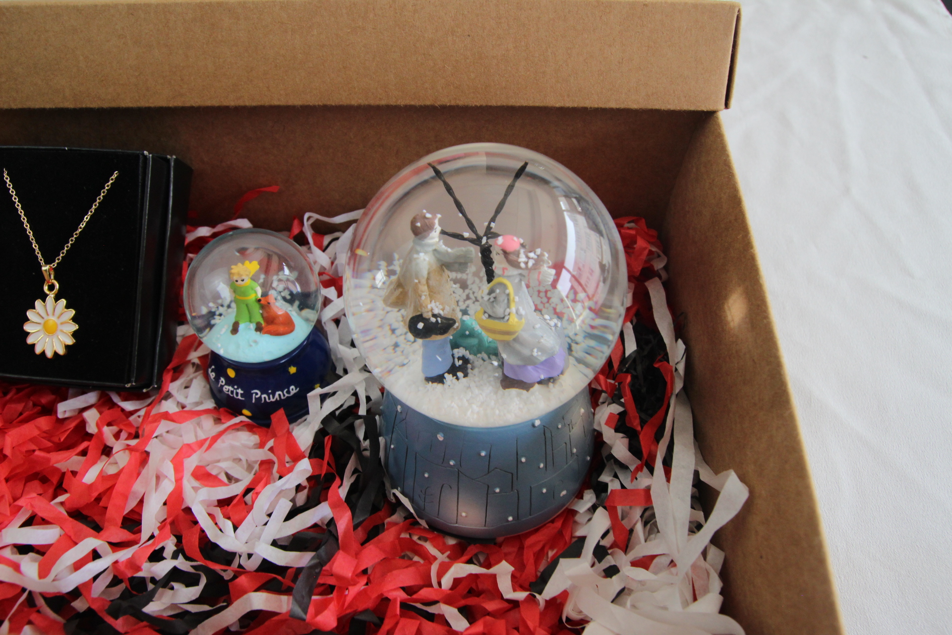 Papatya Kolye Küçük Prens Küre Ve Aşıklar Temalı Kar Küresi Hediye Kutusu