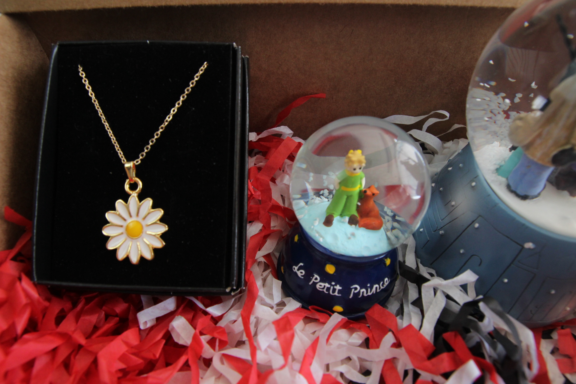 Papatya Kolye Küçük Prens Küre Ve Aşıklar Temalı Kar Küresi Hediye Kutusu
