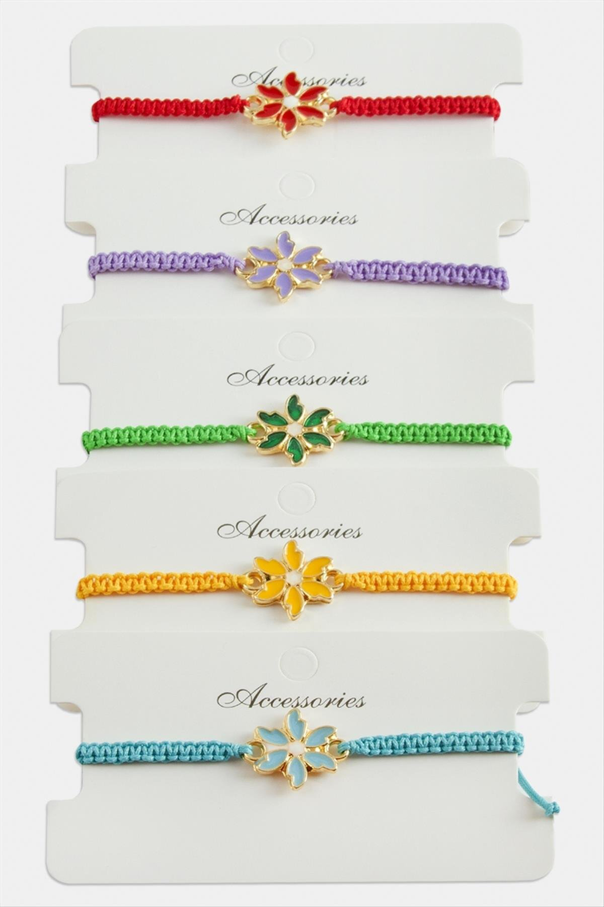 Papatya Makrome Örgülü Bileklik