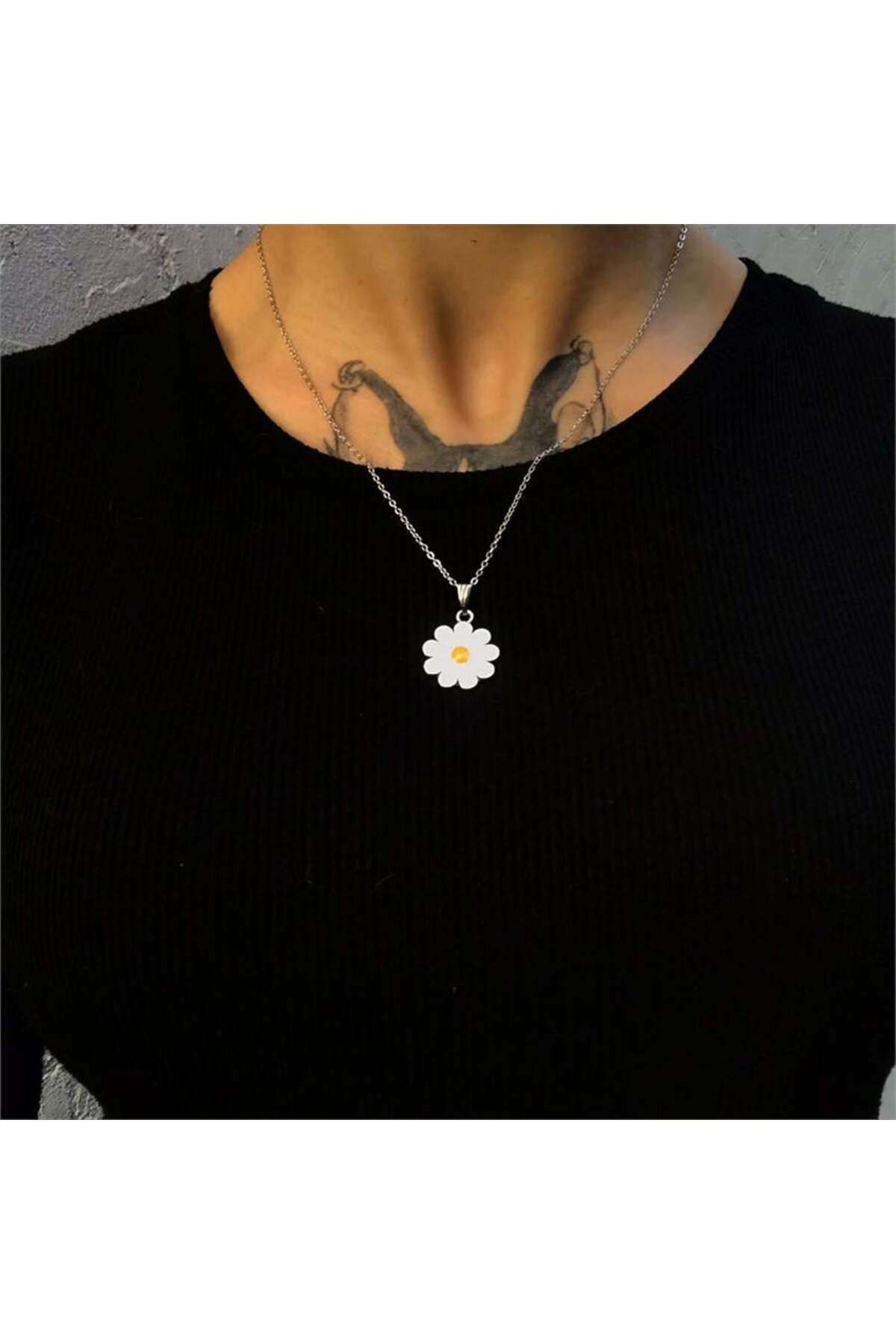 Papatya Silver Zincirli Kolye