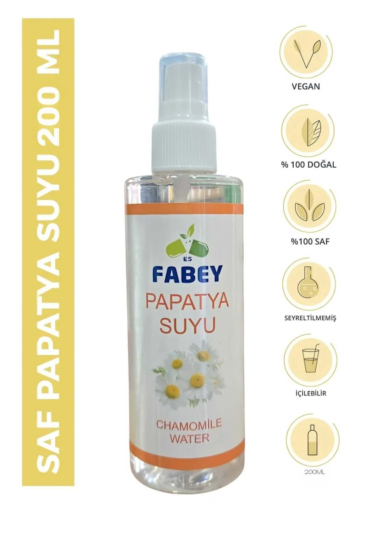 Papatya Suyu Saç Ve Yüz Toniği %100 Doğal - 200ml