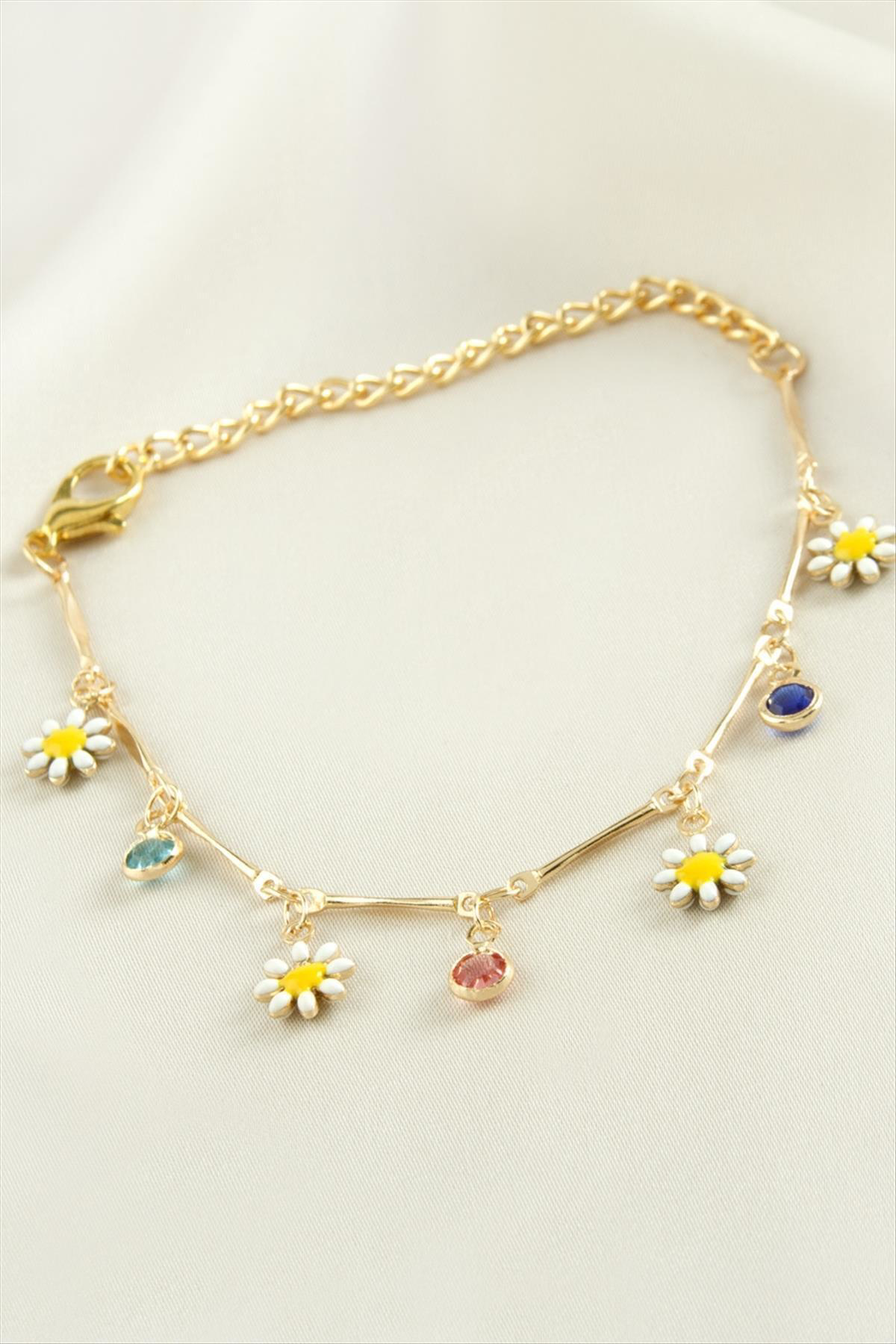 Papatya Taşlı Mineli Bileklik Doğal Taş Bileklik Şık Tasarım