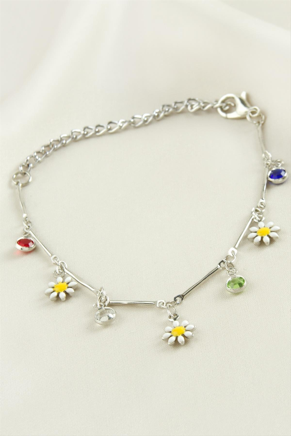 Papatya Taşlı Mineli Bileklik Doğal Taş Bileklik Şık Tasarım