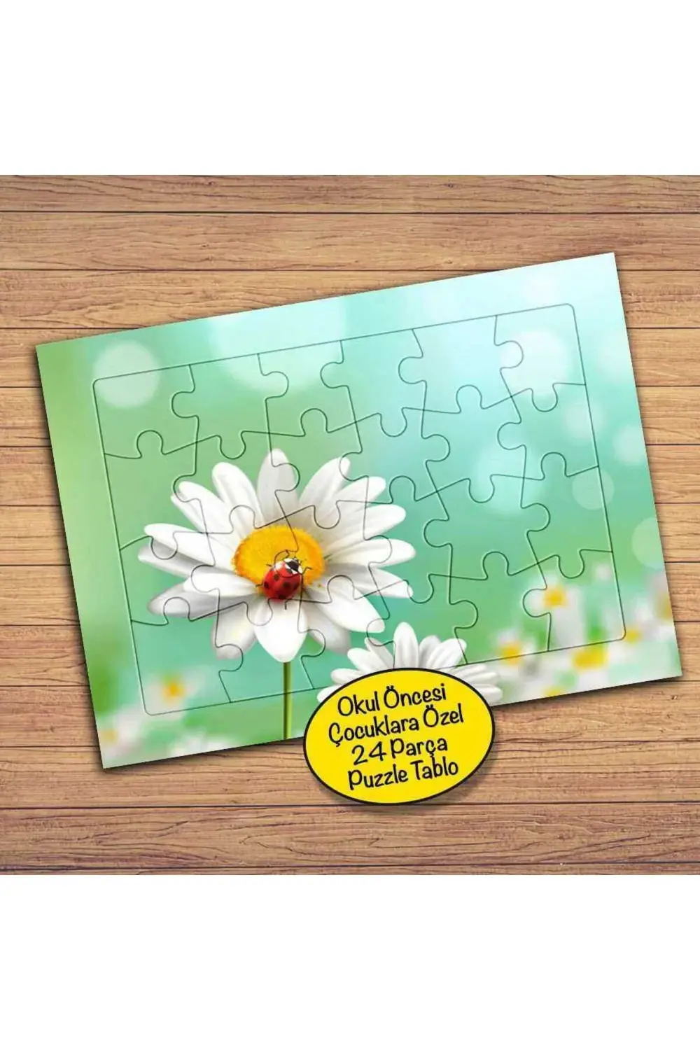 Papatya ve Uğur Böceği 24 Parça Çocuklara Özel Yapboz Tablo-127