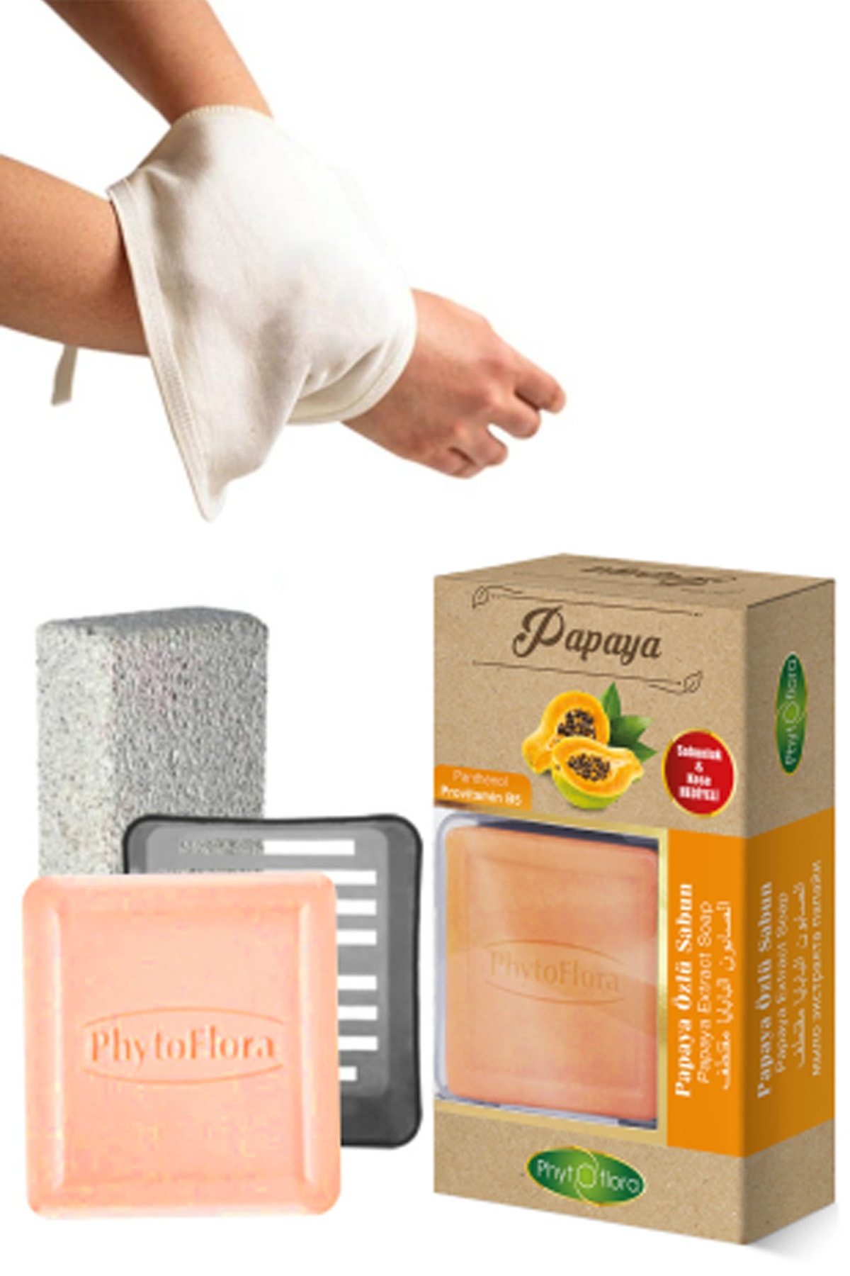 Papaya Sabunu Ve Banyo Kesesi, Katı Sabunluk
