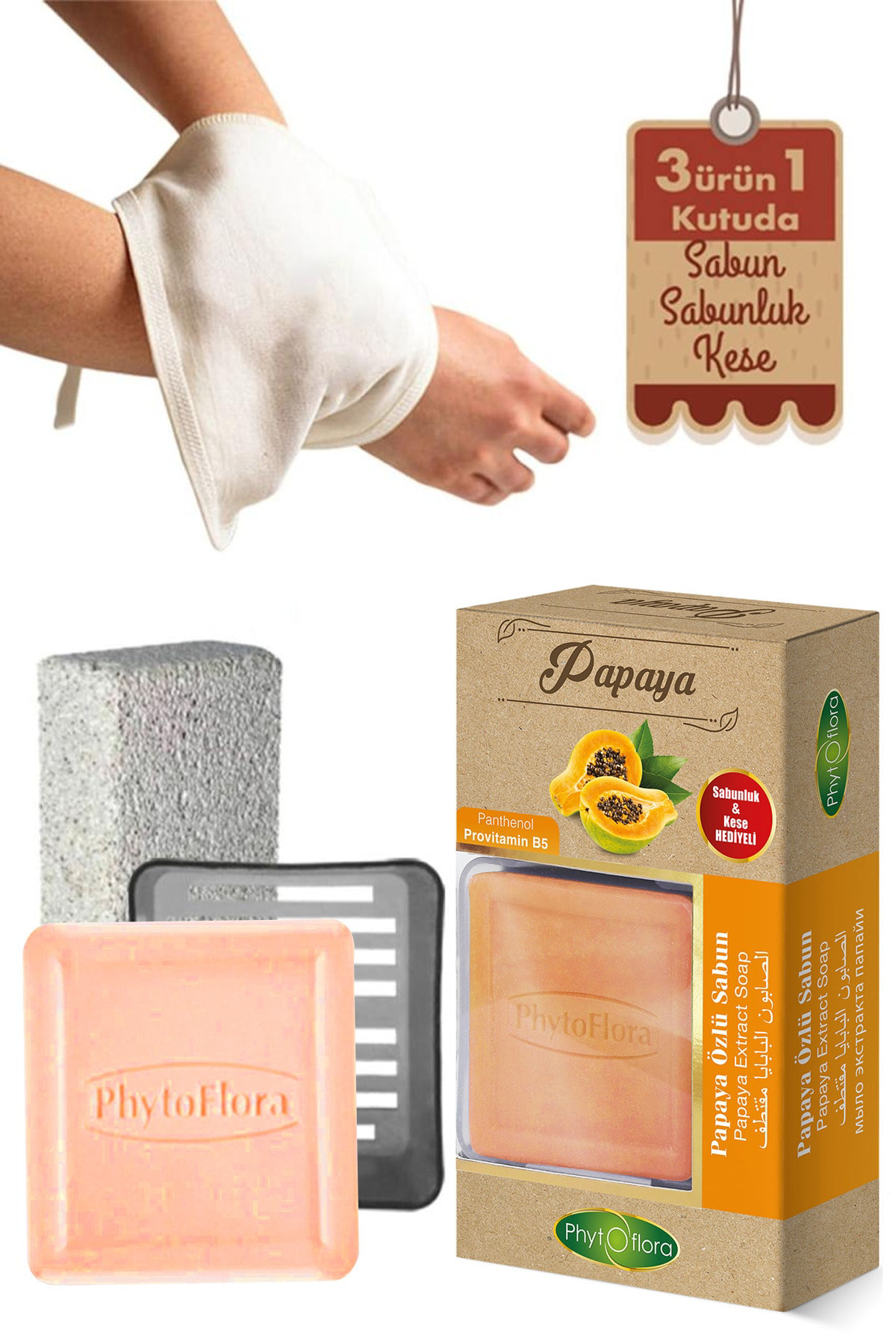 Papaya Sabunu Ve Banyo Kesesi, Katı Sabunluk