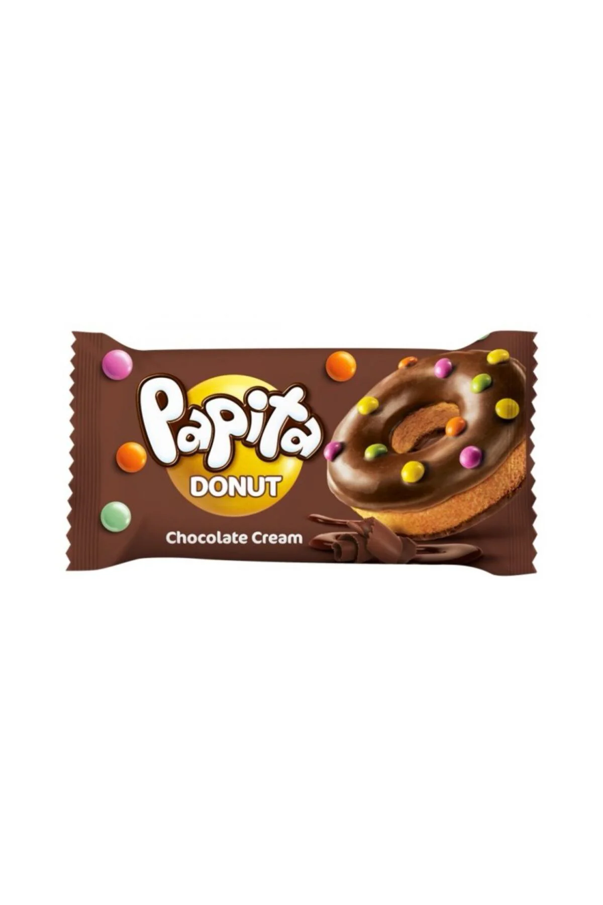 PAPİTA DONUT ÇİKOLATA KREMALI DRAJE ŞEKERLİ KEK 40GRX12 ADET