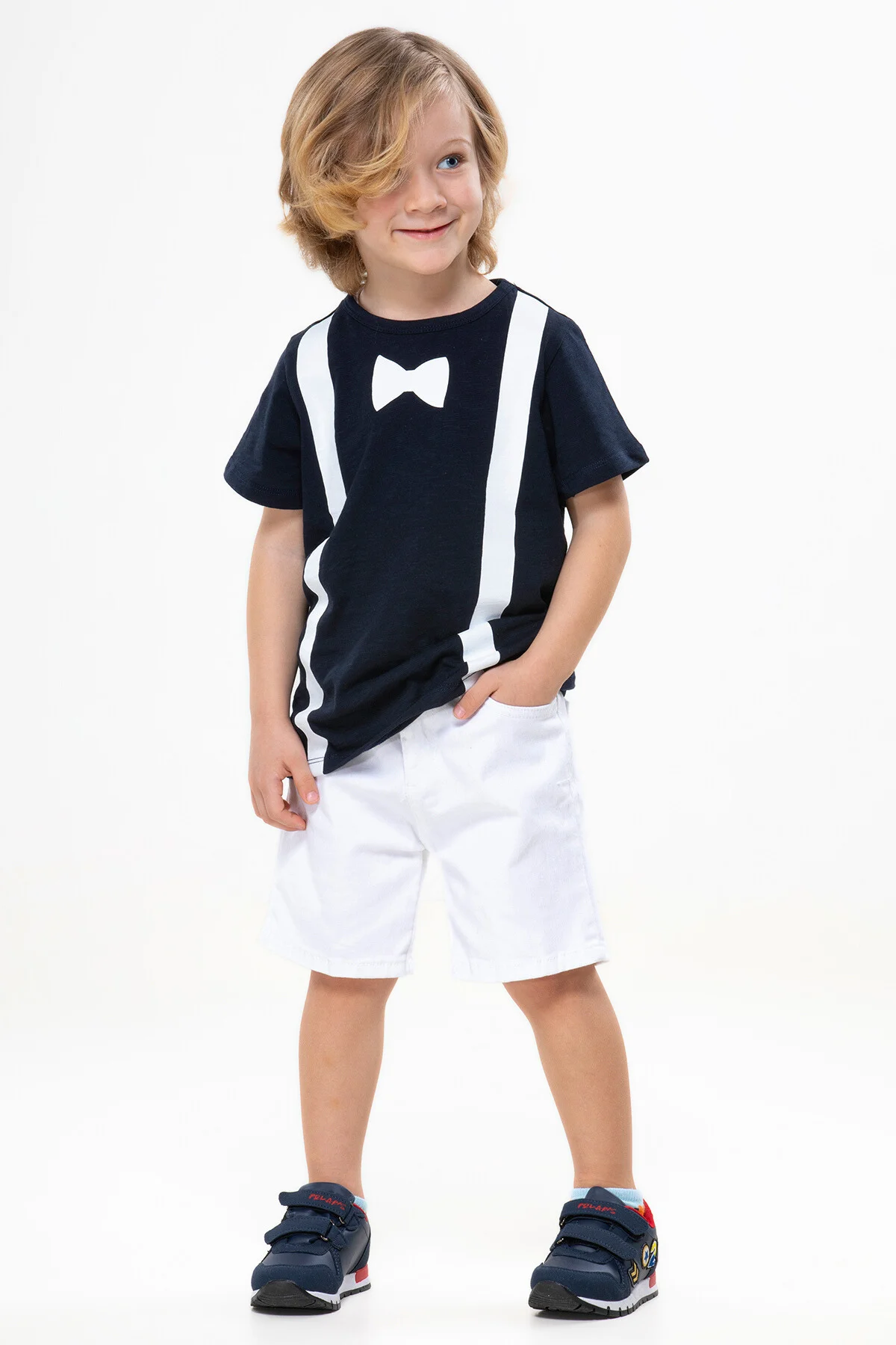 Papyon Beyaz Denim Şort + T-shirt Takım
