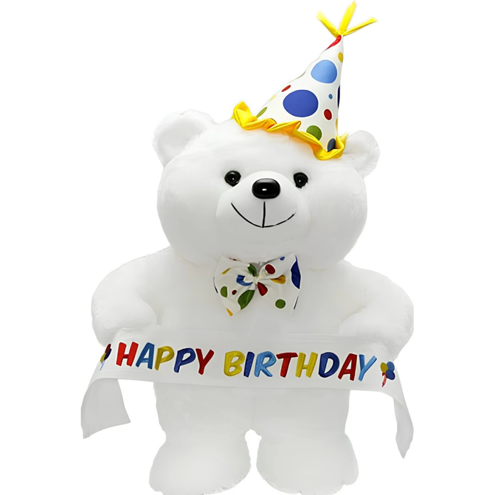 Papyonlu Happy Birthday Peluş Ayı 45 cm Papyonlu Happy Birthday Peluş Ayı 45 cm
