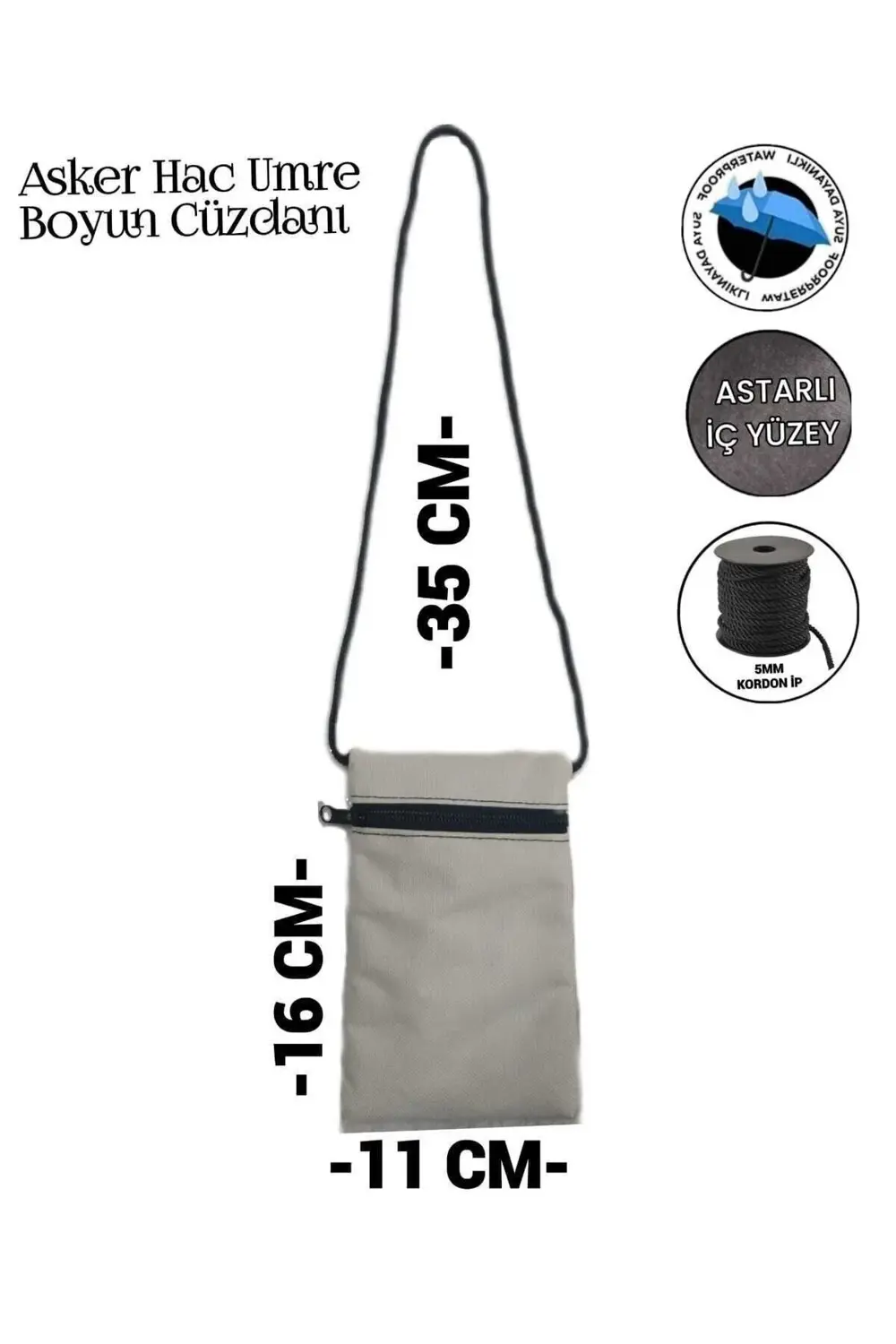 Para Kimlik Pasaport Hac Umre Asker Sporcu Boyun Kese Cüzdanı Iki