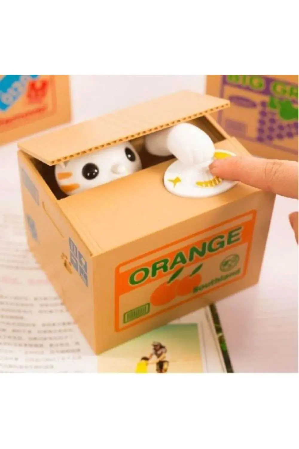 Para Yiyen Hırsız Kedi Kumbara Çocuklara Özel Eğitimli Oyuncak Ku