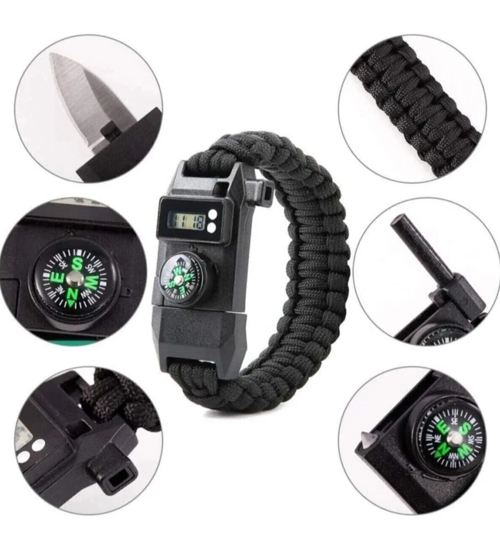 Paracord Dijital Saat Düdük Hayatta Kalma Kamp Bilekliği – Taktik SOS LED & Pusula Fiyatı, Yorumları ve Özellikleri