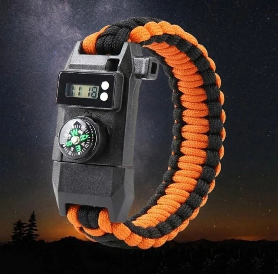 Paracord Dijital Saatli Düdüklü Hayatta Kalma Bilekliği – Kamp ve Doğa Sporları İçin İdeal Turuncu Fiyatı, Yorumları ve Özellikleri