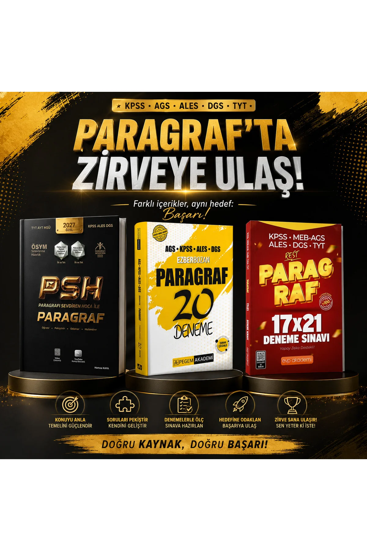 Paragrafı Sevdiren Hoca TYT AYT MSÜ KPSS ALES DGS Paragraf Soru Bankası & Paragraf Deneme Seti