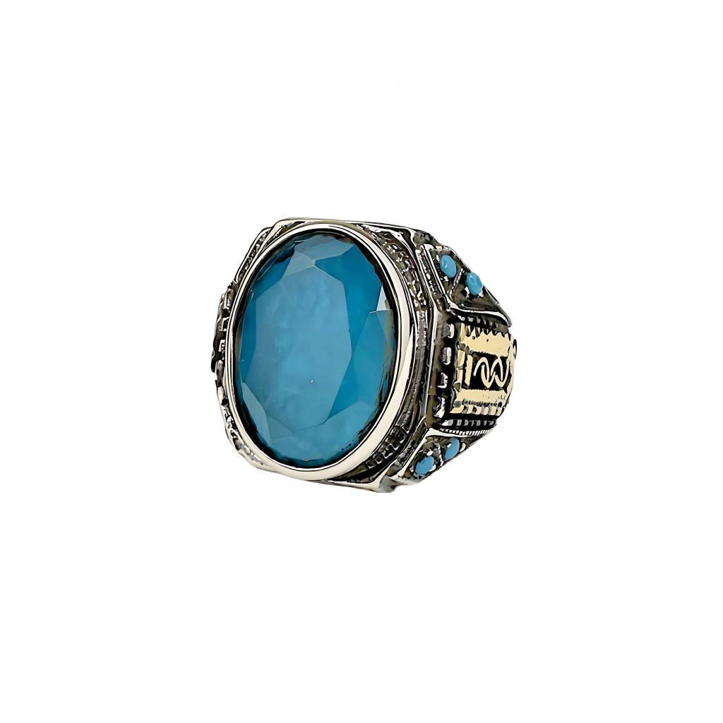 Paraiba ve Turkuaz Taşlı Gümüş Yüzük 230047469G20Y Paraiba ve Turkuaz Taşlı Gümüş Yüzük 230047469G20Y