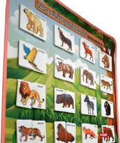 Ada Detox Parça Bütün Eşleştirme - Vahşi Hayvanlar Keçe Cırtlı Duvar Panosu