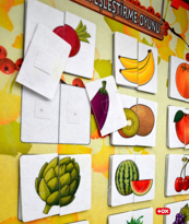 Parça Bütün Eşleştirme Oyunu (Meyveler) Keçe Cırtlı Duvar Panosu 